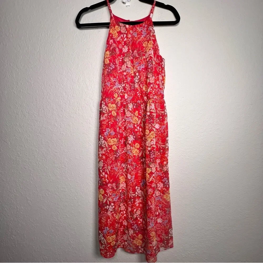 The general good floral print, fully lined sheer midi dress 🌺 small